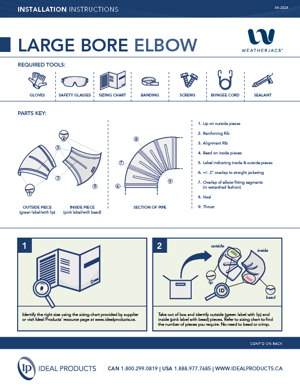 Large Bore Elbows Untrimmed Instructions
