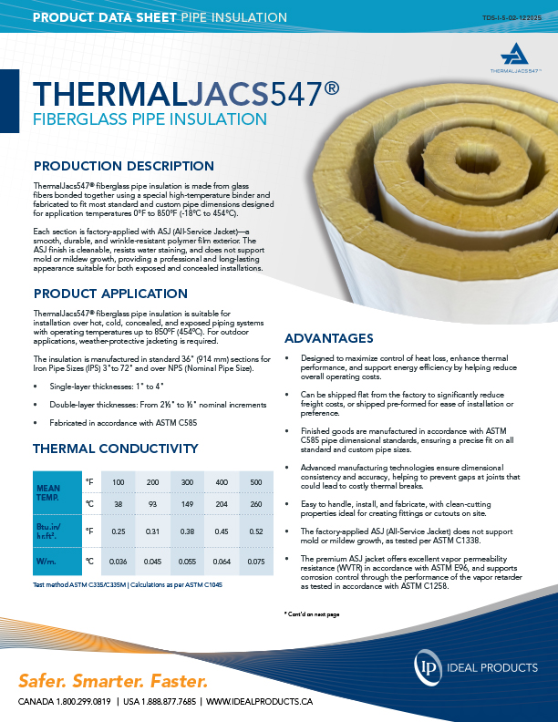 ThermalJacs547 Fiberglass V-Groove Insulation